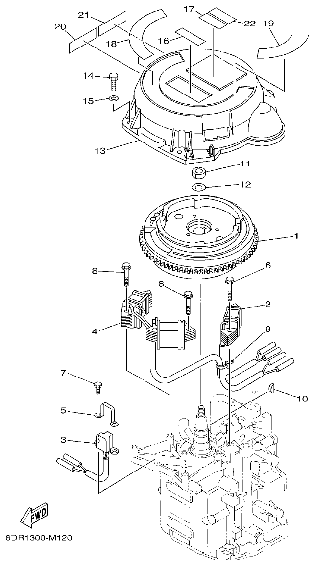 Yamaha 9JMH, 9JE GENERATOR parts diagram